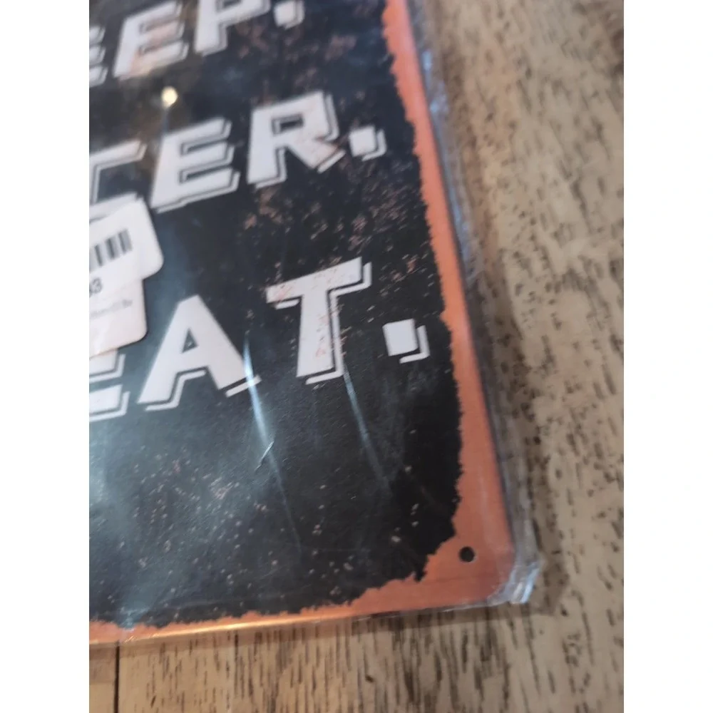 Eat Sleep Soccer Repeat-Steel Decor Sign 12x8 See Pics For Slight‎ Dents